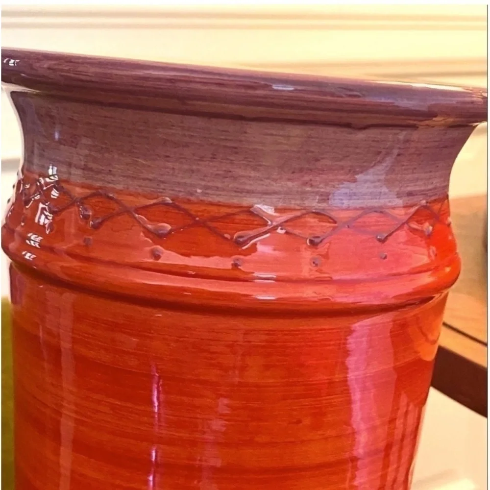 French Vase Artisan NEW Red + Purple Large Vase Made in France